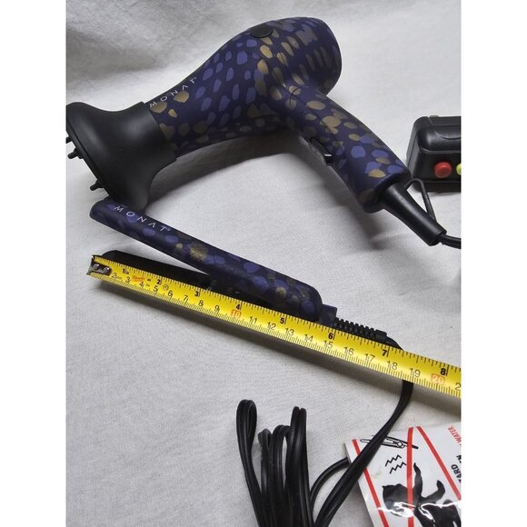 Monat Mini Travel Hair Dryer And Mini Iron Purple/Gold Cheetah Print- Travel - Picture 3 of 11